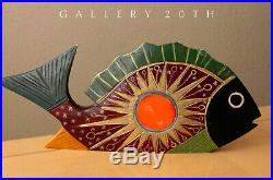 Pop! MID Century Modern Wood Sun Fish Sculpture! Vtg Mexico Atomic Art 50s 60s