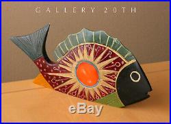 Pop! MID Century Modern Wood Sun Fish Sculpture! Vtg Mexico Atomic Art 50s 60s