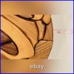 Praying Hands JESUS CHRIST Original Vintage Fine Art SOLID WOOD SCULPTURE Plaque