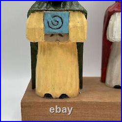 Puerto Rico Art Wood Carving Three Kings Tres Reyes Gerardo Santiago OOAK VTG