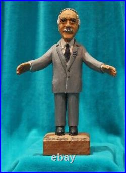 Puerto Rico Art vintage wood carving Gov. Luis A. Ferre by artesano Jose Negron