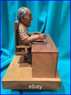 Puerto Rico Art vintage wood carving Gov. Luis Munoz Marin by Jose Negron