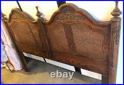 QUEEN SIZE SOLID OAK HEADBOARD Vintage with carving filigree design 62H x 57W