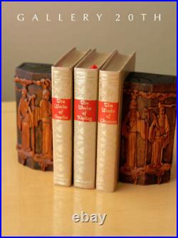Qing Dynasty Handcarved Scholars Wood Sculpture! Bookends Ming Teak Carving Vtg