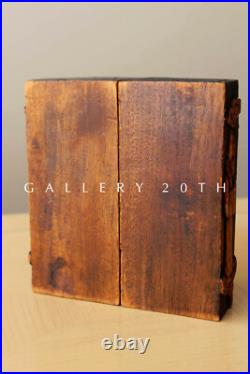Qing Dynasty Handcarved Scholars Wood Sculpture! Bookends Ming Teak Carving Vtg