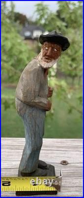 RARE 5. VTG Ole the Hermit Wood Carvings Folk Art Olson Primitive Figurine Man