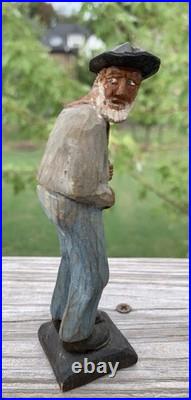 RARE 5. VTG Ole the Hermit Wood Carvings Folk Art Olson Primitive Figurine Man