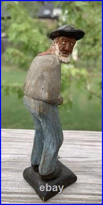 RARE 5. VTG Ole the Hermit Wood Carvings Folk Art Olson Primitive Figurine Man