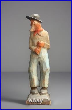 RARE 5. VTG Ole the Hermit Wood Carvings Folk Art Olson Primitive Figurine Man