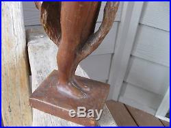 RARE Charles Haag Antique Arts & Crafts Vintage Wood Woman Nude Sculpture Patina