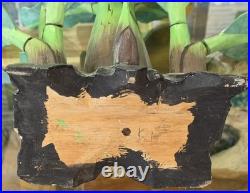 RARE? Vintage Bali Wood Hand-Carved Hand-Painted Banana Tree Sculpture Tropical