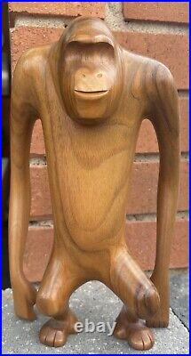 RARE Vintage Handmade Hagenauer Wood Gorilla Sculpture Mid Century Modern 50s