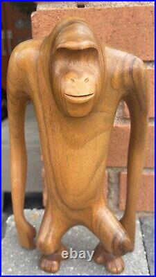 RARE Vintage Handmade Hagenauer Wood Gorilla Sculpture Mid Century Modern 50s