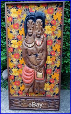RARE Vintage WITCO Tahitian Lovers Wall hanging TIKI Modern Sculpture 5 Ft