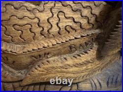 RARE Wood Carving Bali Balinese Vintage Antique Unique large 19.75 x 15.25 WOW