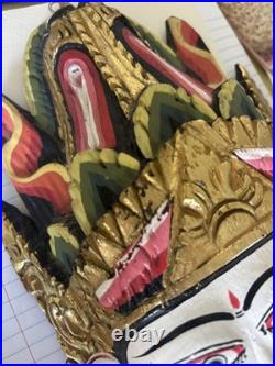 Rama and Sita Bali vintage RARE Carved Handpainted Wood Sculpture mask