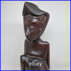Rare 1940 Pita Maha Wooden Statue Art Deco Balinese Wood Sculpture Vintage