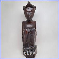 Rare 1940 Pita Maha Wooden Statue Art Deco Balinese Wood Sculpture Vintage