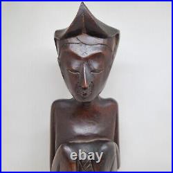 Rare 1940 Pita Maha Wooden Statue Art Deco Balinese Wood Sculpture Vintage
