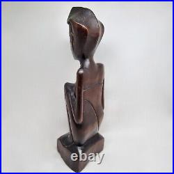 Rare 1940 Pita Maha Wooden Statue Art Deco Balinese Wood Sculpture Vintage