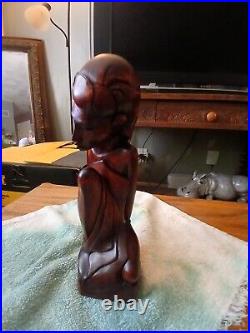 Rare 1950 Pita Maha Balinese Woman Sculpture Vintage Wooden Statue Fine Art