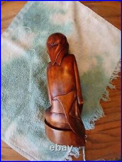 Rare 1950 Pita Maha Balinese Woman Sculpture Vintage Wooden Statue Fine Art