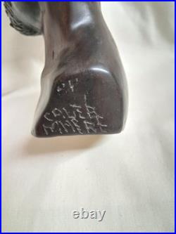 Rare Artwork Caleb Mhere African Sculpture Hand Carved Wood Tribal Hunter