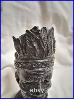 Rare Artwork Caleb Mhere African Sculpture Hand Carved Wood Tribal Hunter