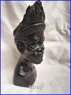 Rare Artwork Caleb Mhere African Sculpture Hand Carved Wood Tribal Hunter