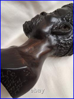 Rare Artwork Caleb Mhere African Sculpture Hand Carved Wood Tribal Hunter