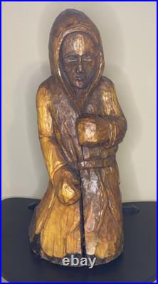 Rare Carved Wood Sculpture Boxing Prize Fighter Vintage Heavy 23 Tall MMA UFC