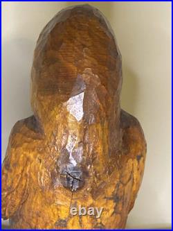 Rare Carved Wood Sculpture Boxing Prize Fighter Vintage Heavy 23 Tall MMA UFC