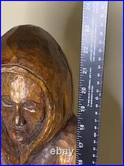 Rare Carved Wood Sculpture Boxing Prize Fighter Vintage Heavy 23 Tall MMA UFC