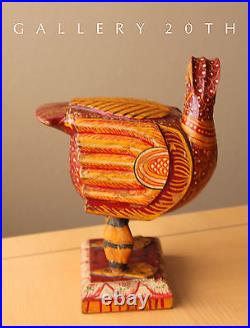 Rare! Hindu Polychrome Brahman Vahanam Wood Goose! Sculpture Vtg India 20's 30's