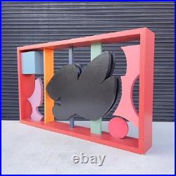 Rare Large Vintage Sidney Guberman Abstract Painted Wood Sculpture Frank Stella