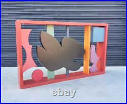 Rare Large Vintage Sidney Guberman Abstract Painted Wood Sculpture Frank Stella