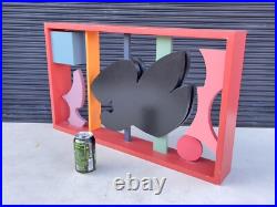 Rare Large Vintage Sidney Guberman Abstract Painted Wood Sculpture Frank Stella