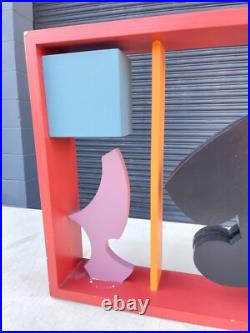 Rare Large Vintage Sidney Guberman Abstract Painted Wood Sculpture Frank Stella
