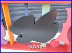 Rare Large Vintage Sidney Guberman Abstract Painted Wood Sculpture Frank Stella