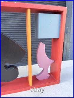 Rare Large Vintage Sidney Guberman Abstract Painted Wood Sculpture Frank Stella