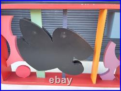 Rare Large Vintage Sidney Guberman Abstract Painted Wood Sculpture Frank Stella
