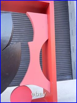 Rare Large Vintage Sidney Guberman Abstract Painted Wood Sculpture Frank Stella