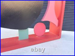 Rare Large Vintage Sidney Guberman Abstract Painted Wood Sculpture Frank Stella