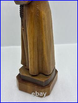 Rare Vintage ANRI Italy Saint Francis Of Assisi Wood Carving Sculpture 10.75H