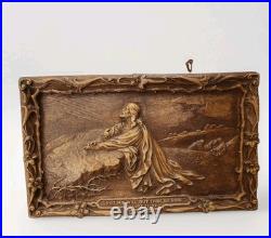 Rare Vintage Hand Carved Jesus Praying in Gethsemane Gospel Trumpet 1941