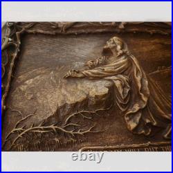 Rare Vintage Hand Carved Jesus Praying in Gethsemane Gospel Trumpet 1941