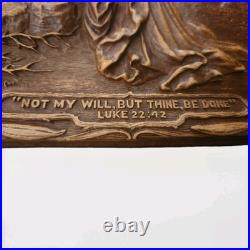 Rare Vintage Hand Carved Jesus Praying in Gethsemane Gospel Trumpet 1941