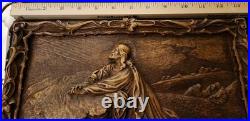Rare Vintage Hand Carved Jesus Praying in Gethsemane Gospel Trumpet 1941