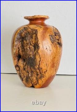 Rare Vintage Korbly Woodworks Abstract Turned Burl Wood Sculpture/ Art Vase