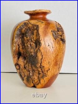 Rare Vintage Korbly Woodworks Abstract Turned Burl Wood Sculpture/ Art Vase